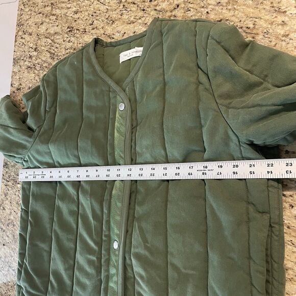 RAG & BONE Liner Quilted Slub Cotton Canvas Jacket Army Green Size Large Boho - Picture 8 of 9